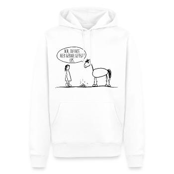 Pferd Reiter Spruch lustig - Männer Premium Bio Hoodie - Weiß - Vorne - Nico (187cm)
