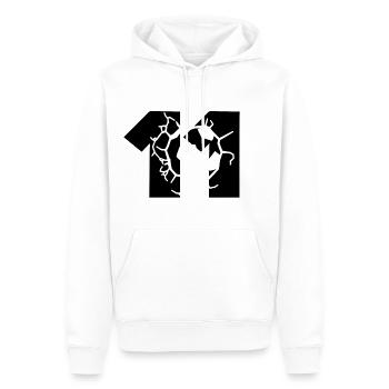 Fussball Trikot Nummer 11 - Männer Premium Bio Hoodie - Weiß - Vorne - Nico (187cm)