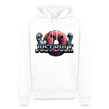 just bulk, workout wear, gym, bodybuilding - Männer Premium Bio Hoodie - Weiß - Vorne - Nico (187cm)
