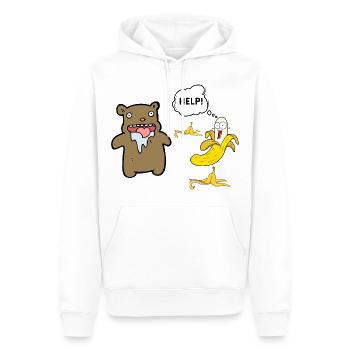 HELP I GET EATEN - Men’s Premium Organic Hoodie - white - Front - Nico (187cm)