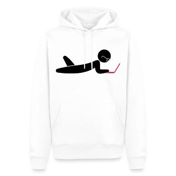 A programmer using a laptop - Men’s Premium Organic Hoodie - white - Front - Nico (187cm)