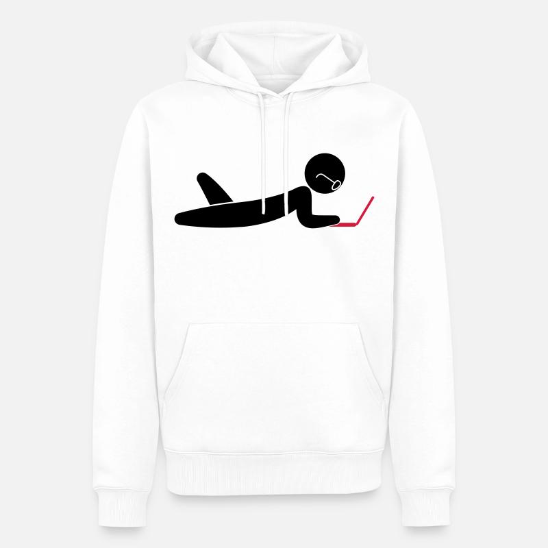 A programmer using a laptop - Men’s Premium Organic Hoodie - white