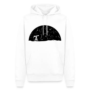 Teleskop und Sternenhimmel, Astronomie - Männer Premium Bio Hoodie - Weiß - Vorne - Nico (187cm)
