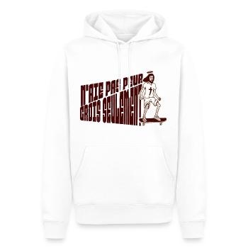 N'aie pas peur, crois seulement - Sweat à capuche Premium bio Homme - blanc - Devant - Nico (187cm)