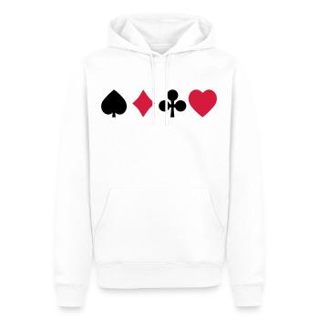 playing cards cartes à jouer - Sweat à capuche Premium bio Homme - blanc - Devant - Nico (187cm)