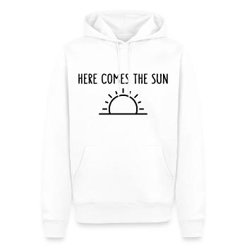 Here Comes The Sun Sonnenschein - Männer Premium Bio Hoodie - Weiß - Vorne - Nico (187cm)