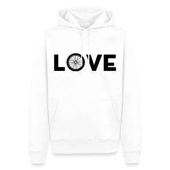 ICH LIEBE FAHRRÄDER - Männer Premium Bio Hoodie - Weiß - Vorne - Nico (187cm)