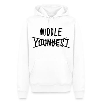 Nouveau bébé frère ou sœur du milieu drôle - Sweat à capuche Premium bio Homme - blanc - Devant - Nico (187cm)