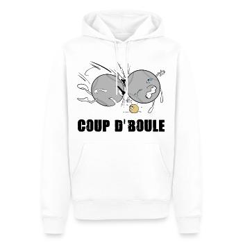Pétanque coup de boule - Sweat à capuche Premium bio Homme - blanc - Devant - Nico (187cm)