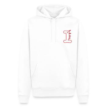 Zahl 1 - Männer Premium Bio Hoodie - Weiß - Vorne - Nico (187cm)