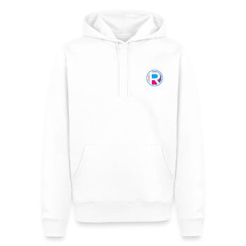 Kürzel R | Buchstabe R | Name R | Hell R | Sommer - Männer Premium Bio Hoodie - Weiß - Vorne - Nico (187cm)