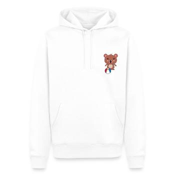 Puba l’ours - Sweat à capuche Premium bio Homme - blanc - Devant - Nico (187cm)