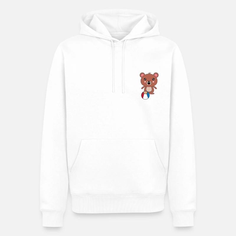 Puba l’ours - Sweat à capuche Premium bio Homme - blanc