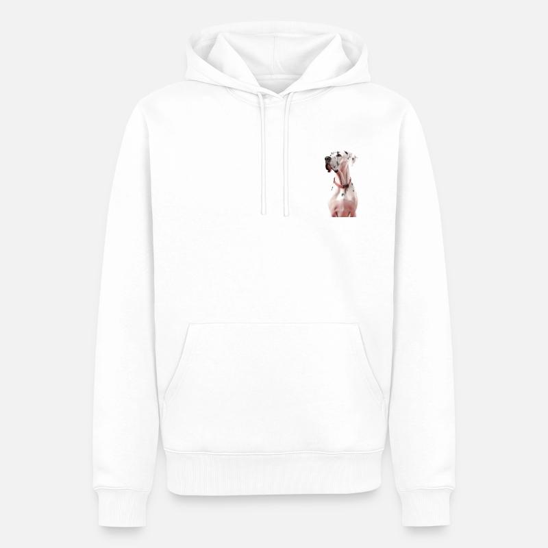 Great Dane Dog - Sweat à capuche Premium bio Homme - blanc
