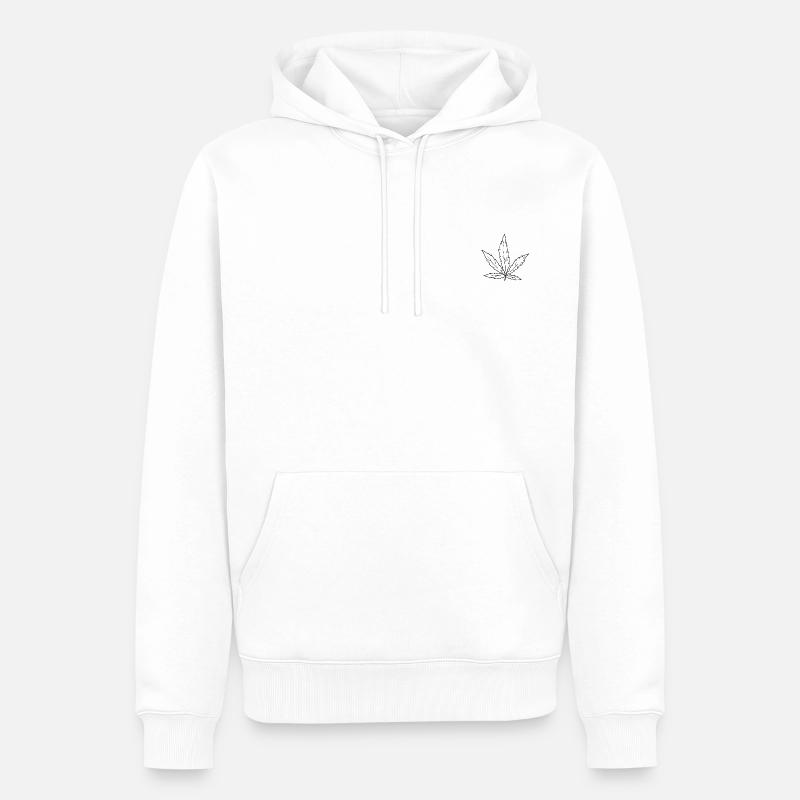 Cannabis Blatt - Männer Premium Bio Hoodie - Weiß
