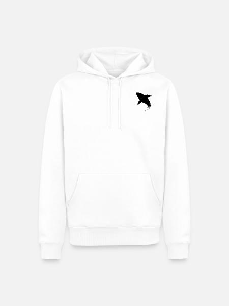 hai black - Männer Premium Bio Hoodie - Weiß