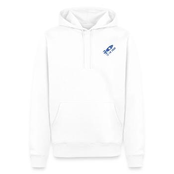To the Moon BTC - Men’s Premium Organic Hoodie - white - Front - Nico (187cm)