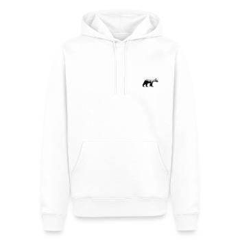 BEAR - Männer Premium Bio Hoodie - Weiß - Vorne - Nico (187cm)