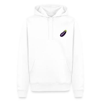 aubergine - Men’s Premium Organic Hoodie - white - Front - Nico (187cm)
