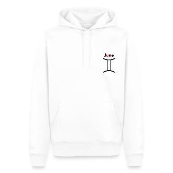 Monat mit seinem Sternzeichen Juni/Zwillinge - Männer Premium Bio Hoodie - Weiß - Vorne - Nico (187cm)