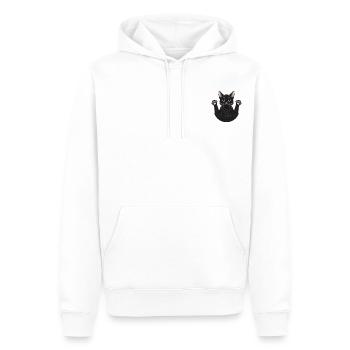 Cat embroidered with thread - Men’s Premium Organic Hoodie - white - Front - Nico (187cm)