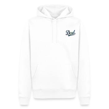 Les lettres de papa pour les enfants. Buis brodé coloré - Sweat à capuche Premium bio Homme - blanc - Devant - Nico (187cm)