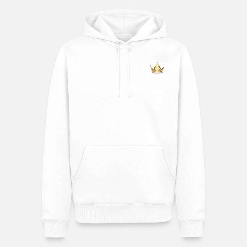Krone - Männer Premium Bio Hoodie - Weiß
