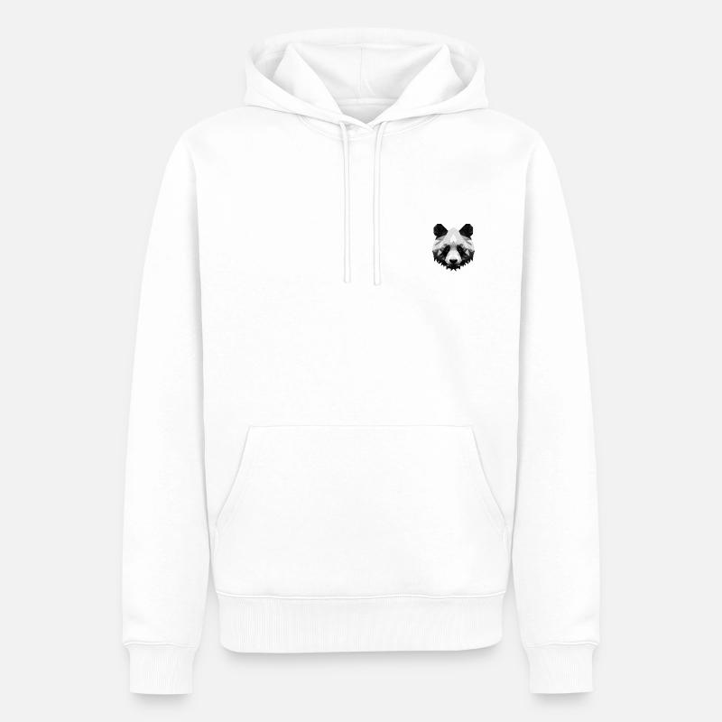 Minimalistischer Polygon-Panda - Männer Premium Bio Hoodie - Weiß