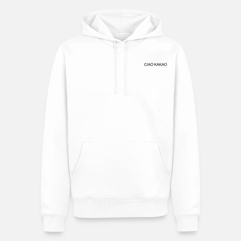 CIAO CACAO - Sweat à capuche Premium bio Homme - blanc