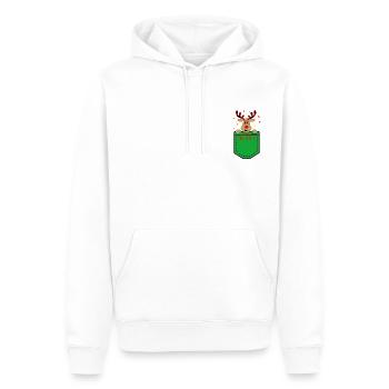 Rentier in der Tasche - Männer Premium Bio Hoodie - Weiß - Vorne - Nico (187cm)