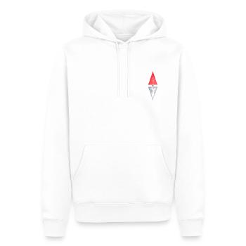 Nicolas minimaliste - Sweat à capuche Premium bio Homme - blanc - Devant - Nico (187cm)