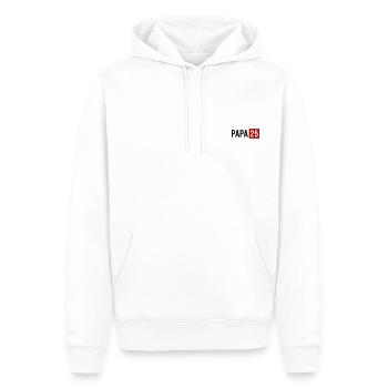 Papa 25 Papa Bébé Papa 2025 Cadeau de fête des pères - Sweat à capuche Premium bio Homme - blanc - Devant - Nico (187cm)