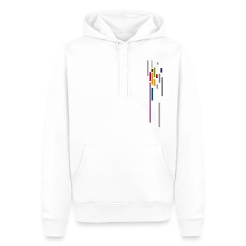 Motif de couleurs de rayures - Vertical - Sweat à capuche Premium bio Homme - blanc - Devant - Nico (187cm)