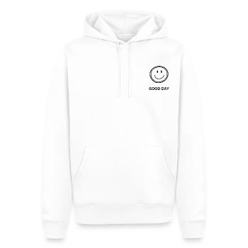 Good Day - Men’s Premium Organic Hoodie - white - Front - Nico (187cm)