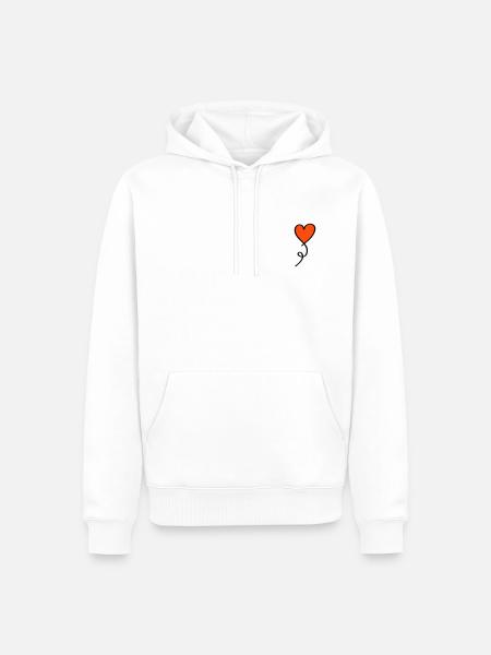 Heart on a thread two-tone - Men’s Premium Organic Hoodie - white