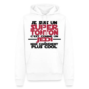 je suis un super tonton comme un jedi - Sweat à capuche Premium bio Homme - blanc - Devant - Nico (187cm)