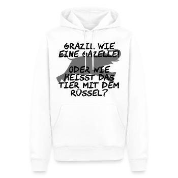 Grazil wie eine Gazelle - Männer Premium Bio Hoodie - Weiß - Vorne - Nico (187cm)