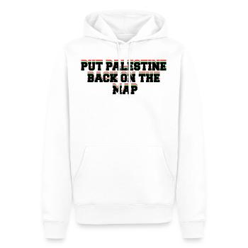 Put Palestine Back on the Map - Sweat à capuche Premium bio Homme - blanc - Devant - Nico (187cm)