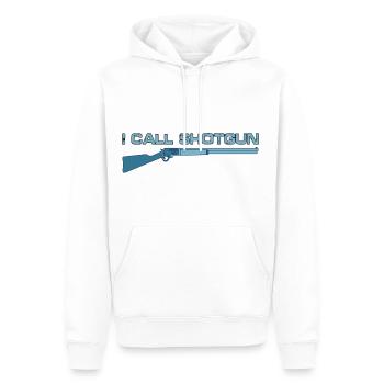 I Call Shotgun 12 - Men’s Premium Organic Hoodie - white - Front - Nico (187cm)