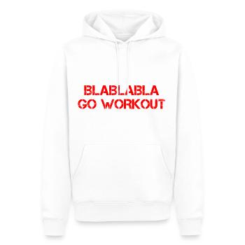Blablabla Go Workout 4 - Männer Premium Bio Hoodie - Weiß - Vorne - Nico (187cm)