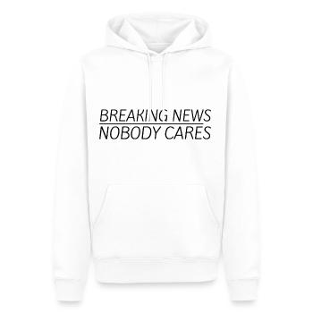 Breaking News, Nobody Cares 11 - Männer Premium Bio Hoodie - Weiß - Vorne - Nico (187cm)