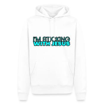 I'm Sticking With Jesus 4 - Men’s Premium Organic Hoodie - white - Front - Nico (187cm)