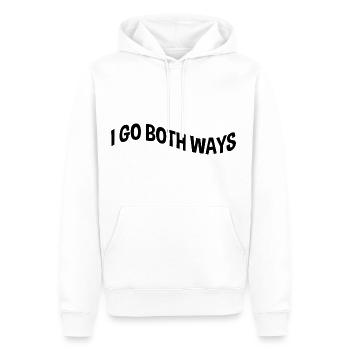 Je vais dans les deux sens - Sweat à capuche Premium bio Homme - blanc - Devant - Nico (187cm)