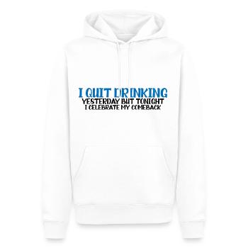 I Quit Drinking Yesterday But Tonight 4 - Men’s Premium Organic Hoodie - white - Front - Nico (187cm)