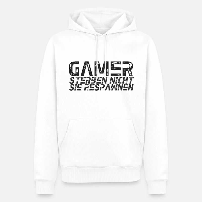 GAMER DIE PAS VOUS respawn - Sweat à capuche Premium bio Homme - blanc