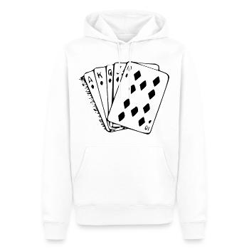 Cartes, jeu de cartes, bridge, vestes de trèfle, as * - Sweat à capuche Premium bio Homme - blanc - Devant - Nico (187cm)