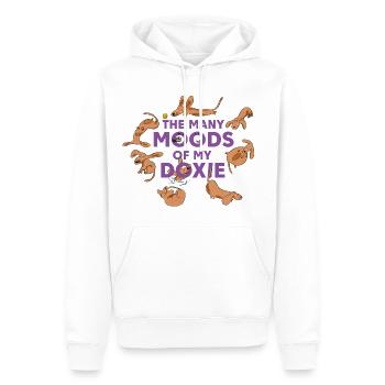 Caprices du teckel – Chaque jour une aventure - Sweat à capuche Premium bio Homme - blanc - Devant - Nico (187cm)