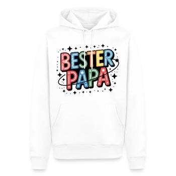 Bester Papa Neon Farbiges Design - Männer Premium Bio Hoodie - Weiß - Vorne - Nico (187cm)