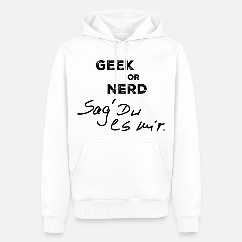 Geek oder Nerd - Männer Premium Bio Hoodie - Weiß