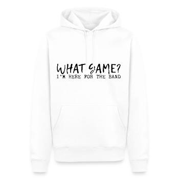 Quel jeu, je suis ici pour le groupe - Sweat à capuche Premium bio Homme - blanc - Devant - Nico (187cm)